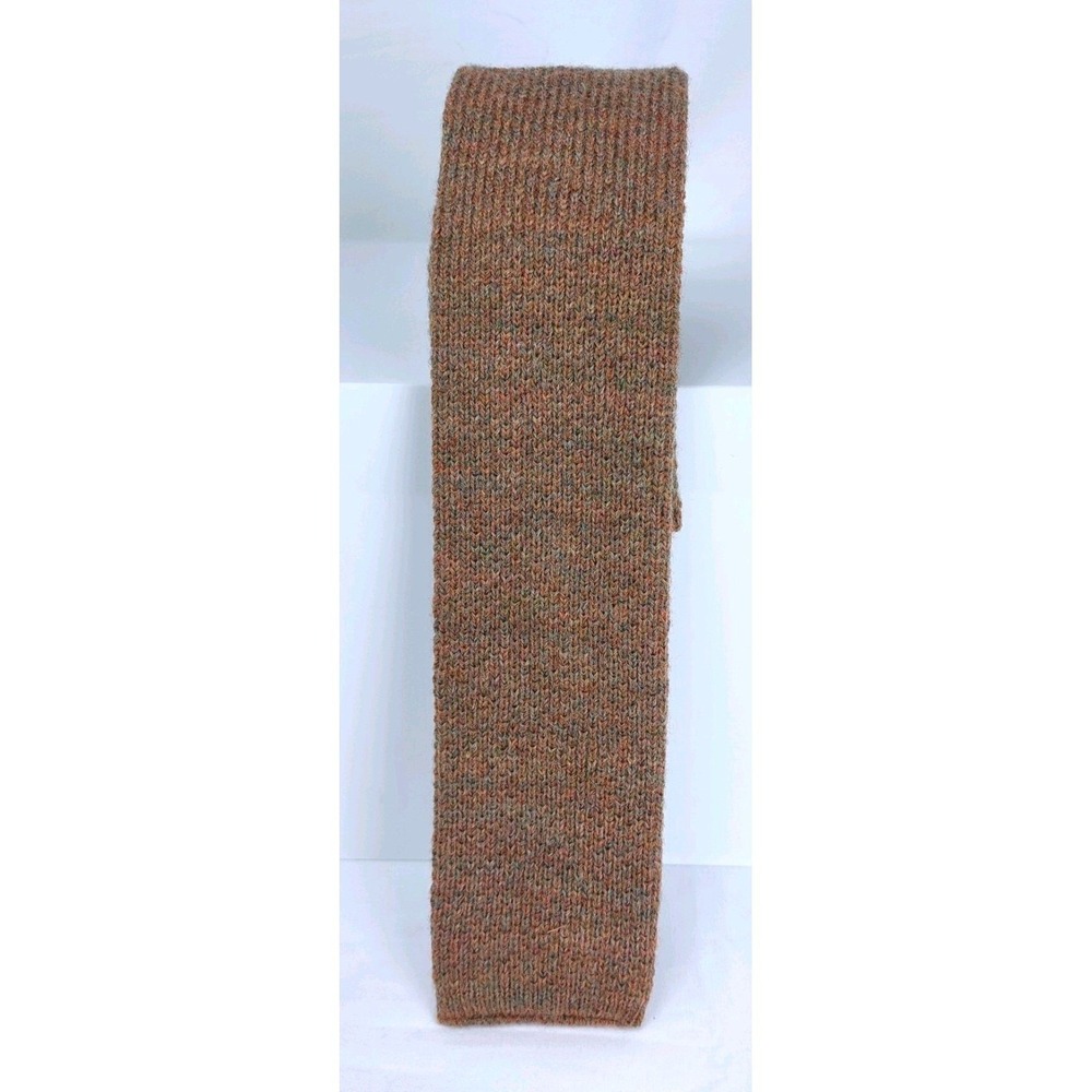 Wembley 100% Wool Skinny Necktie Square Tip Neutral Brown 2.25"x53"